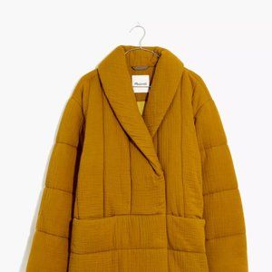 NWT Madewell Lightspun Dumont Quilted Jacket - Antique Gold - Small